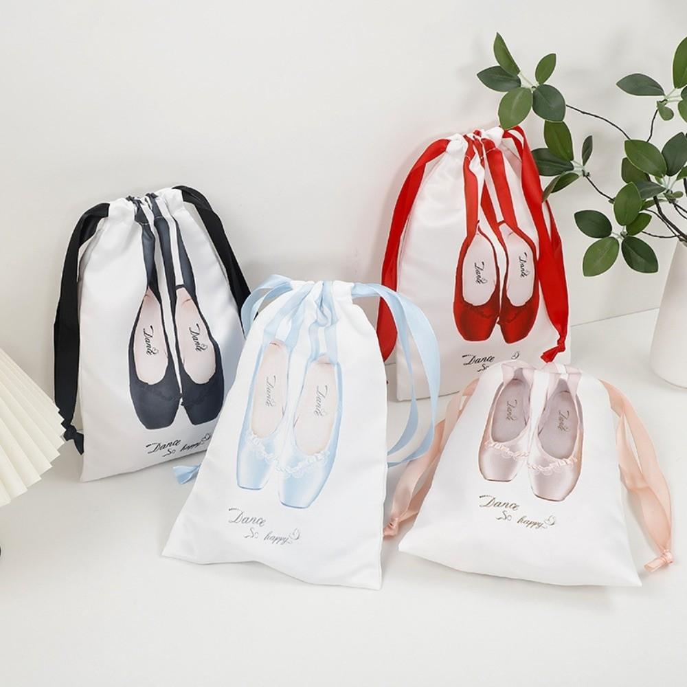 Large Capacity Ballet Shoulder Bag Canvas Mini Bag Pendant Toe Shoes Drawstring Bag Travel