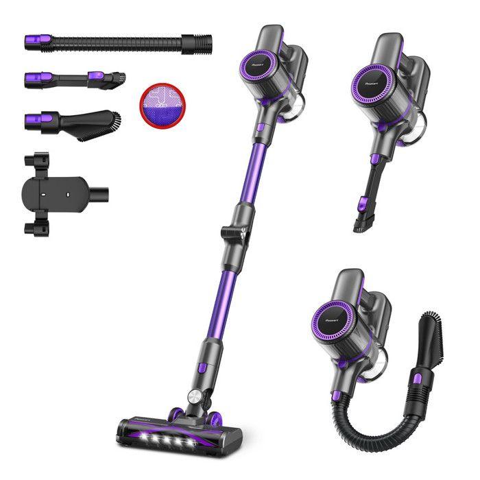 POWER N700 Handheld Vacuum Cleaner, 30 kPa Suction Power, 120,000 RPM Brushless Motor Purple