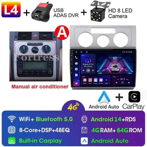 10 inch GPS Navigation Android Auto for Volkswagen Touran 1 2003 - 2010 Car Radio Video Multimedia Player 4G BT Wireless CarPlay