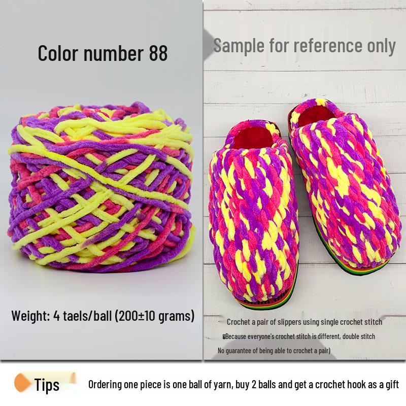Plush Wool Yarn for Hand-Knitted Crochet Shoes & Slippers