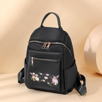 Embroidery Backpack Women's 2025 Summer New Fabric Embroidery Schoolbag Fashion Mother Bag Travel Women's Backpack