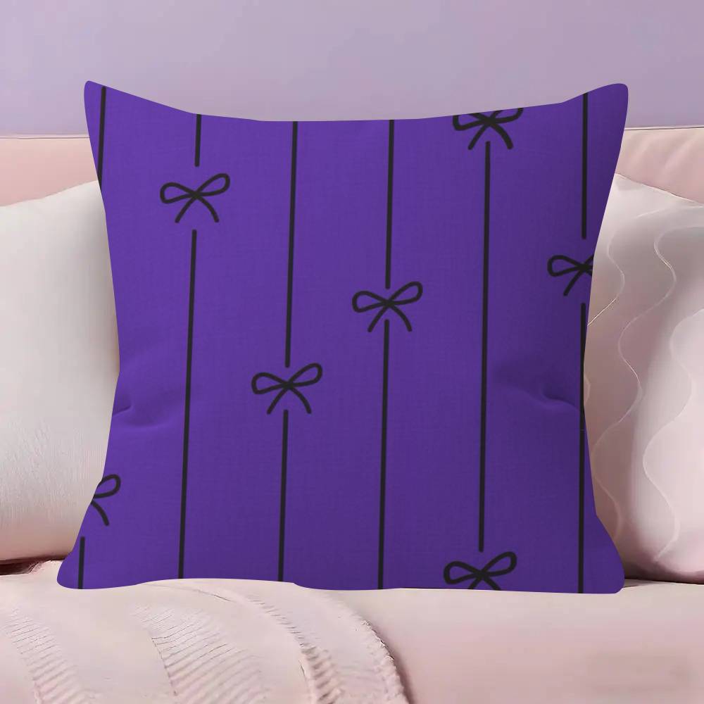 BEAUTY Purple Bow  Personalized Pillow Dust Cover Bedroom Kids Party Decoration Pillowcase Birthday Children Gift