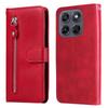 Portemonnaie-Hülle für Moto G67 5G - Leder/PU, Rot