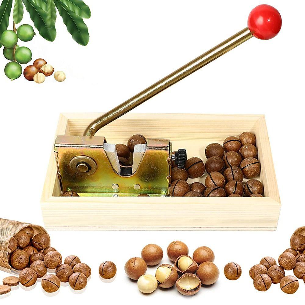 Wooden Base Cracker Tool Nut Tongs Easy to Use Nut Sheller Chestnut Opener Nutcracker Walnut Pliers