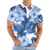 Short-sleeve polo shirt with golf stick figure prints, versatile casual top.