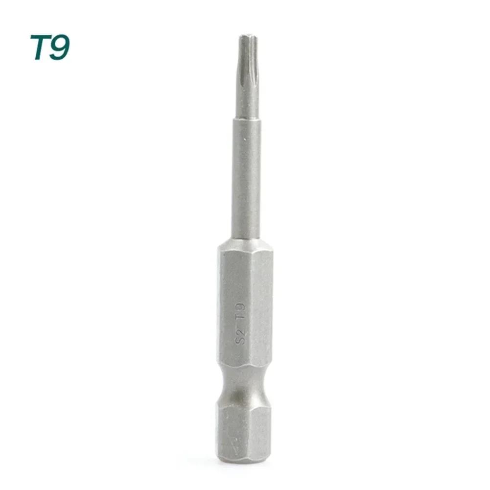 8/1Pcs Torx Screwdriver Bit Set 50mm Magnetic Tamper Resistant Star Bits 1/4" Hex T8-T40 Screwdriver Wrench Drill Bit Set