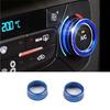 2PCS Aluminum Middle Console AC Knob Blue Cover Trim For Ford Focus 2015-2018
