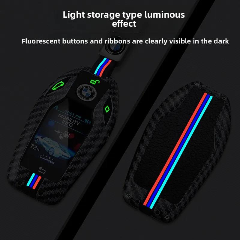 Car Key Case Cover Shell Fob For BMW Display LCD 5 6 7 Series 8 Series G01 G02 G05 G11 G12 G30 Keychain SK8
