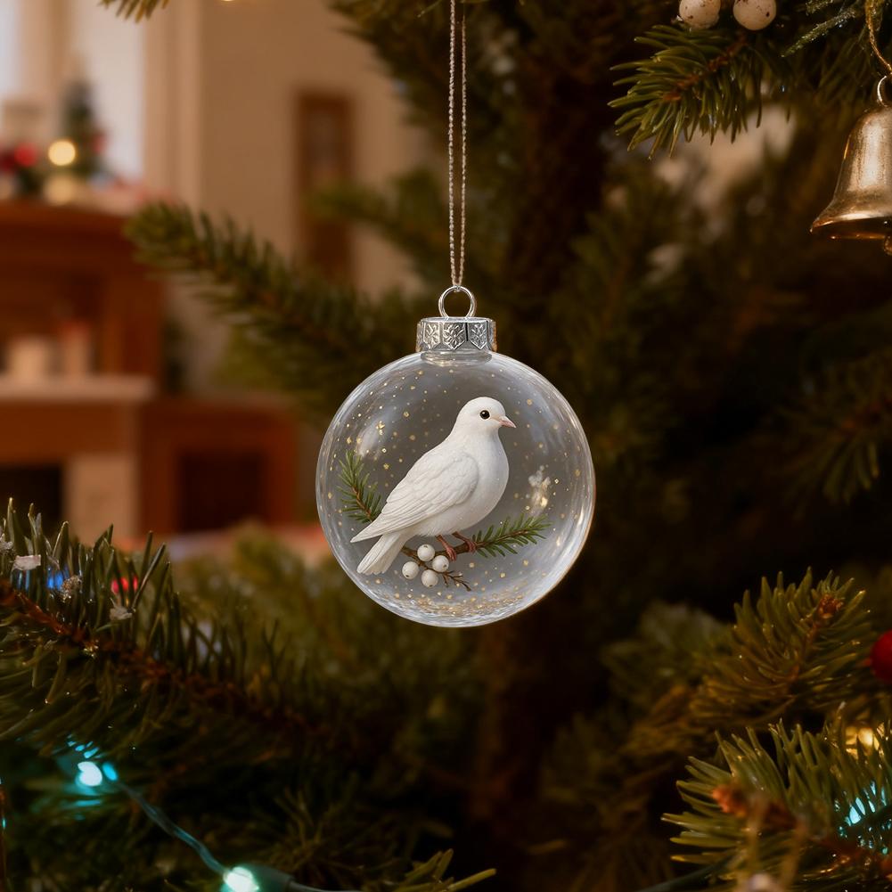 Natures Birds Crystals Glass Ornament Christmas Ball Decoration Clear Ball For Christmas Tree Haning Pendant Party Home Ornament