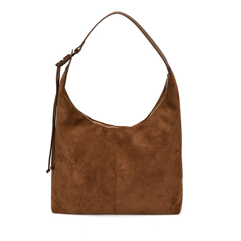 Suede Bag Women's 2025 New Trendy Fashion High Sense Retro Commuter Shoulder Bag Large Capacity Tote Bag