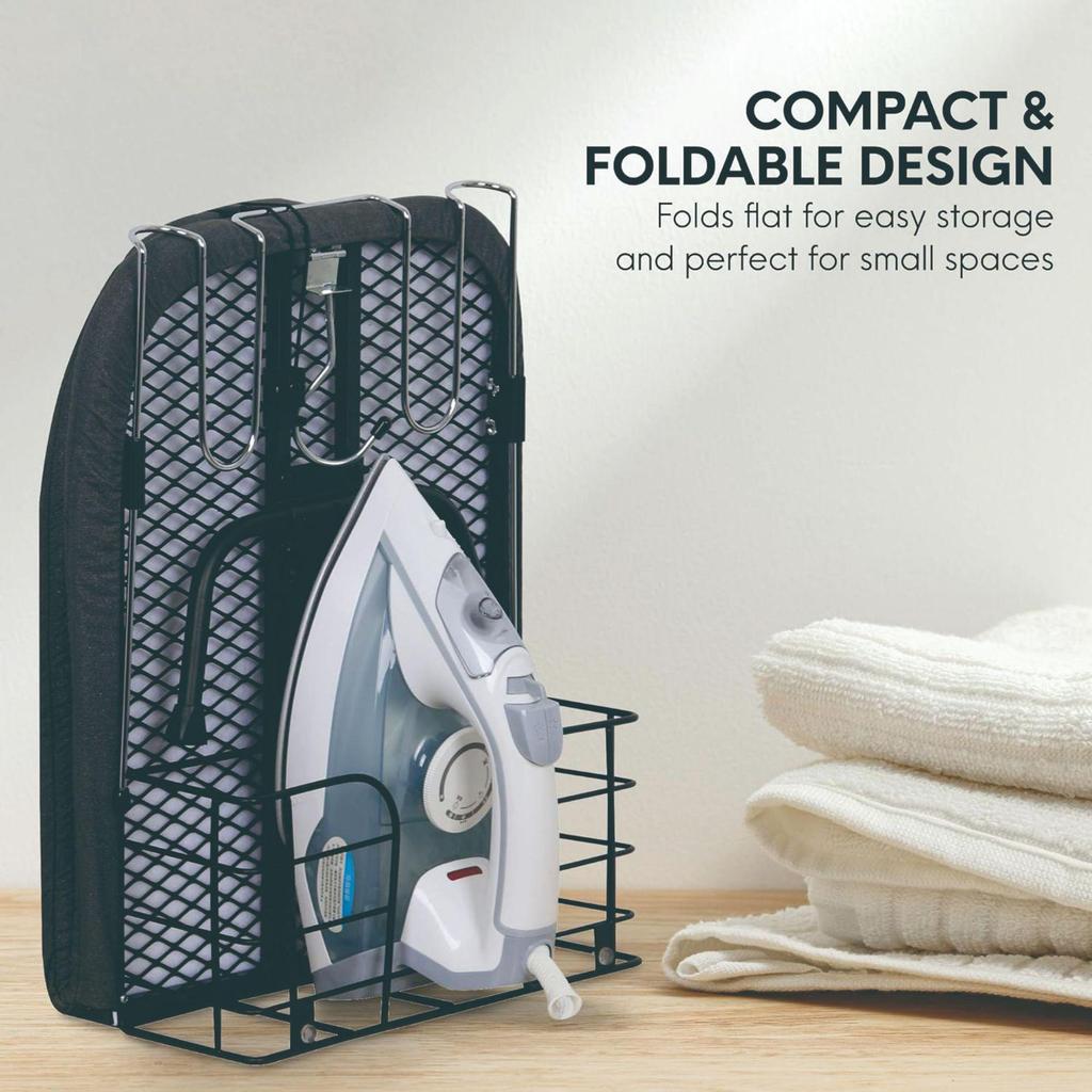 Enhanced Non-Slip Folding Ironing Board with Storage Basket