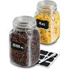 Praknu 4 Airtight Glass Jars of 1.5l