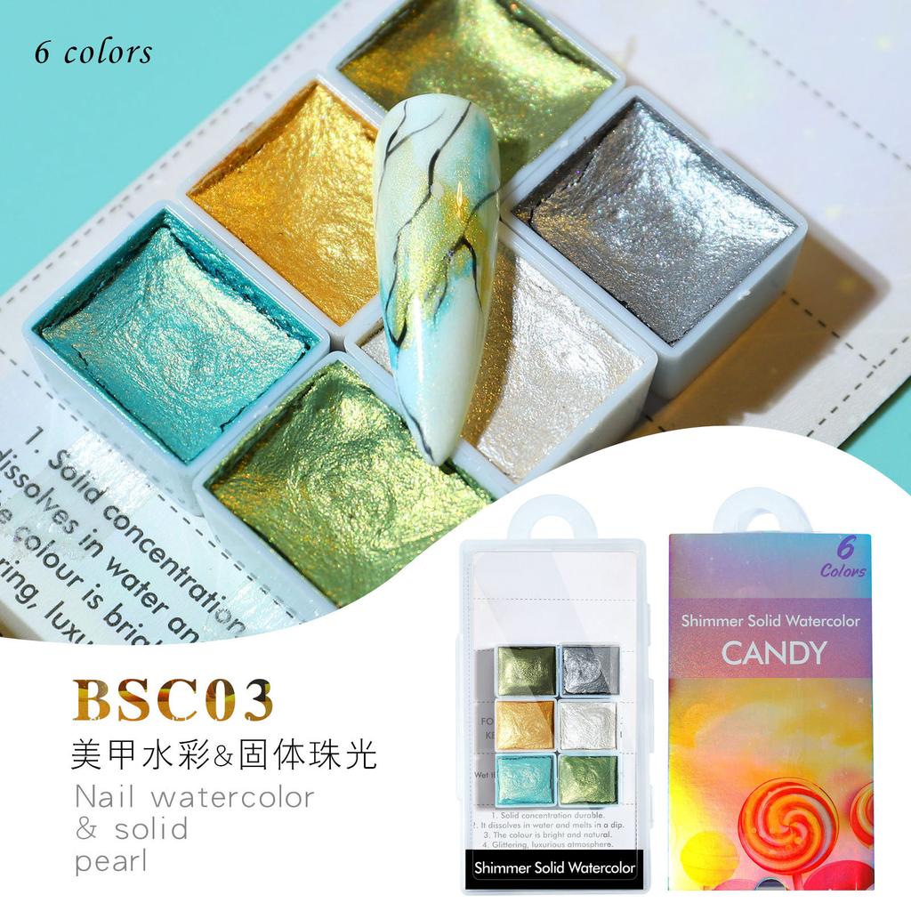 Solid Pearlescent Watercolor Gem Color Star Color Dark Watercolor Paint Nail Art Watercolor