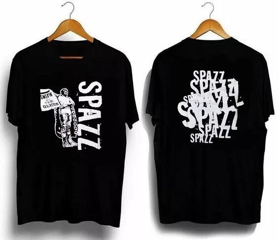 nEW Spazz Cotton Black T-Shirt Men Size S to 5XL Twoside Unisex T-Shirt S