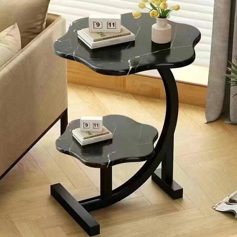 Double-Layer Flower Bedside Table Multifunctional Small Side Table For Sofa Couch Home Use