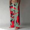 Pantalones Casuales Sueltos de Color Sólido Pantalones Rectos Estampados de Camuflaje para Hombre