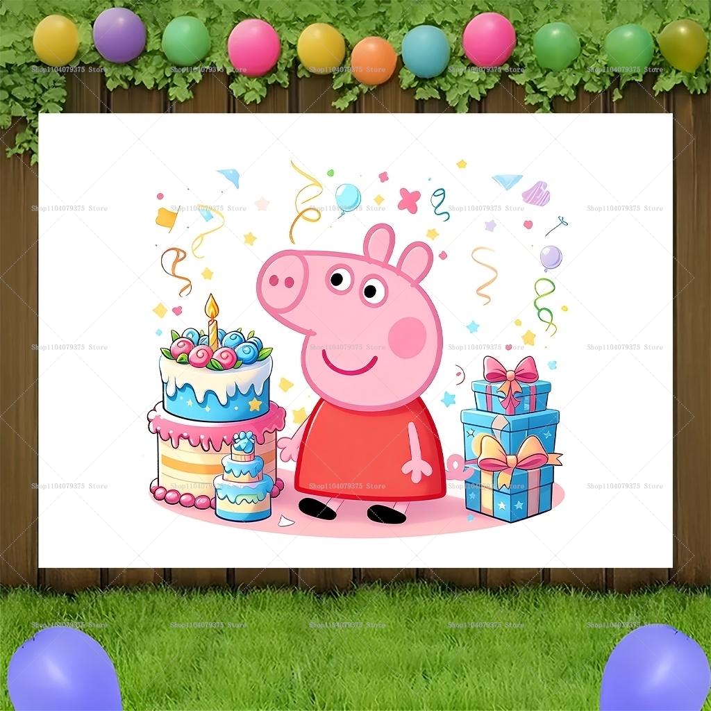 Happy Birthday Peppa Pig Image Backgrounds Suitable For Boys And Girls Parties Parties And Birthday Celebration Banners