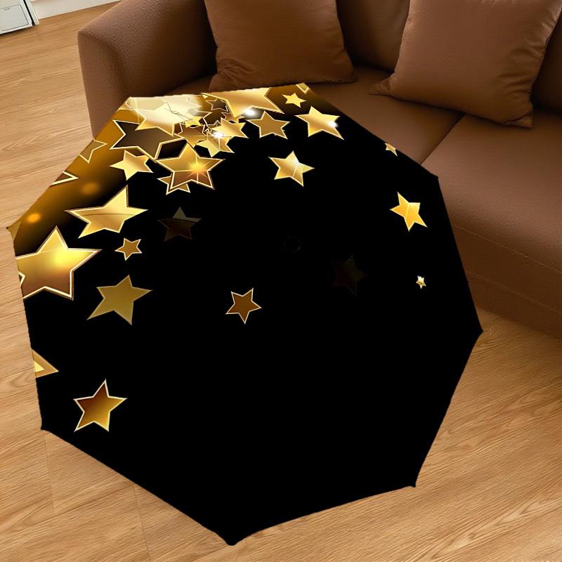 1PC gold stars Umbrella-8-Rib Reinforced, Automatic Open, Lightweight & Durable, Cute Fashion Accessory for Outdoor-K1247