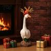 Festive Goose Clothing Accessory Christmas Porch Accessory, Deer Antler Hat, Plush Elk Santa Tree Collar, Statue Hat Apparel for 23 Inch Outdoor Yard