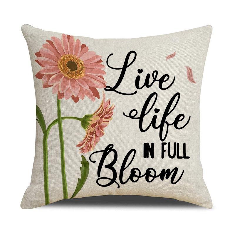 Sunflower Pillowcase Style Home Decoration Flower Print Sofa Pillow Bedroom Pillow