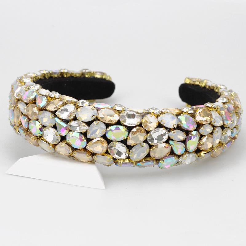 Fascia Larga Retrò Europea & Americana con Strass Barocchi: Accessorio per capelli stile coreano per donna