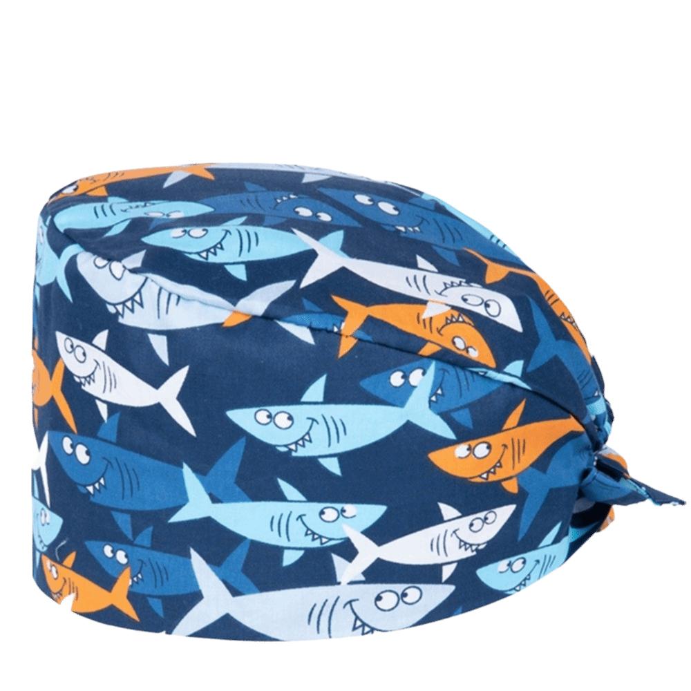 Unisex Cartoon Printing Scrub Cap Adjustable Buckle Print Design Lab Scrub Hat Breathable Soft Pure Healthcare Hats Pet Hospital