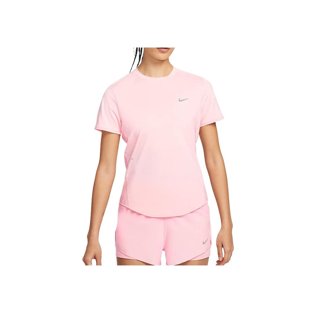 Nike Swoosh Round Neck Quick-Dry Casual Short Sleeve Fitness Top Women Tops Pink HM9699-607