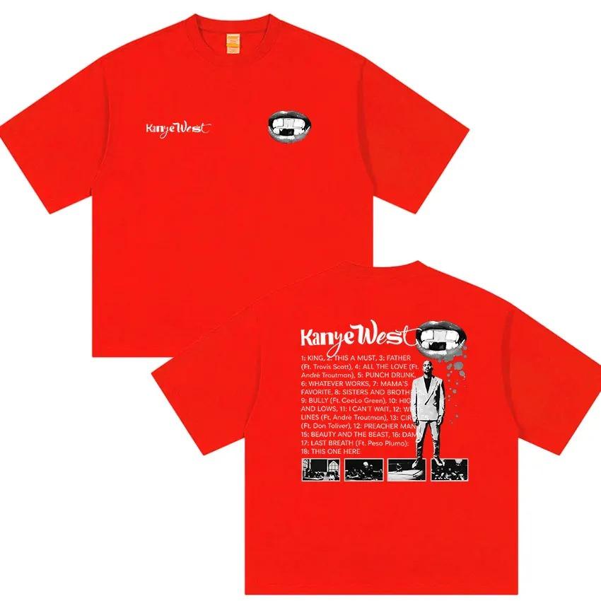 Kanye West 2026 Tour Album Grafica T-shirt Unisex Moda Vintage Cotone Largo Y2K Hip Hop Streetwear Donna E Unisex T-shirt