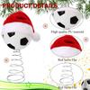 Christmas Tree Top Football Soccer With Santa Hat Tree Decor Christmas Tabletop Ornament for Outdoor Winter Holiday Studio