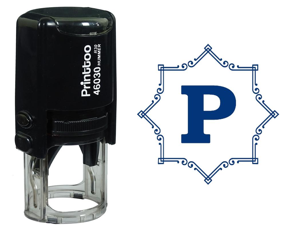 Printtoo Octagon Celtic Swirl Frame Alphabet P Monogram Self Inking Rubber Stamp Office
