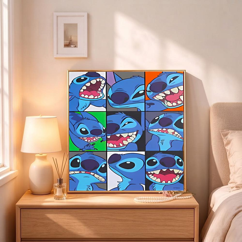 Colorful Stitch Friends 5D Round Diamond Painting Kit Diamond Embroidery Painting Rhinestones Mosaic Frameless Handwork Decoration Arts