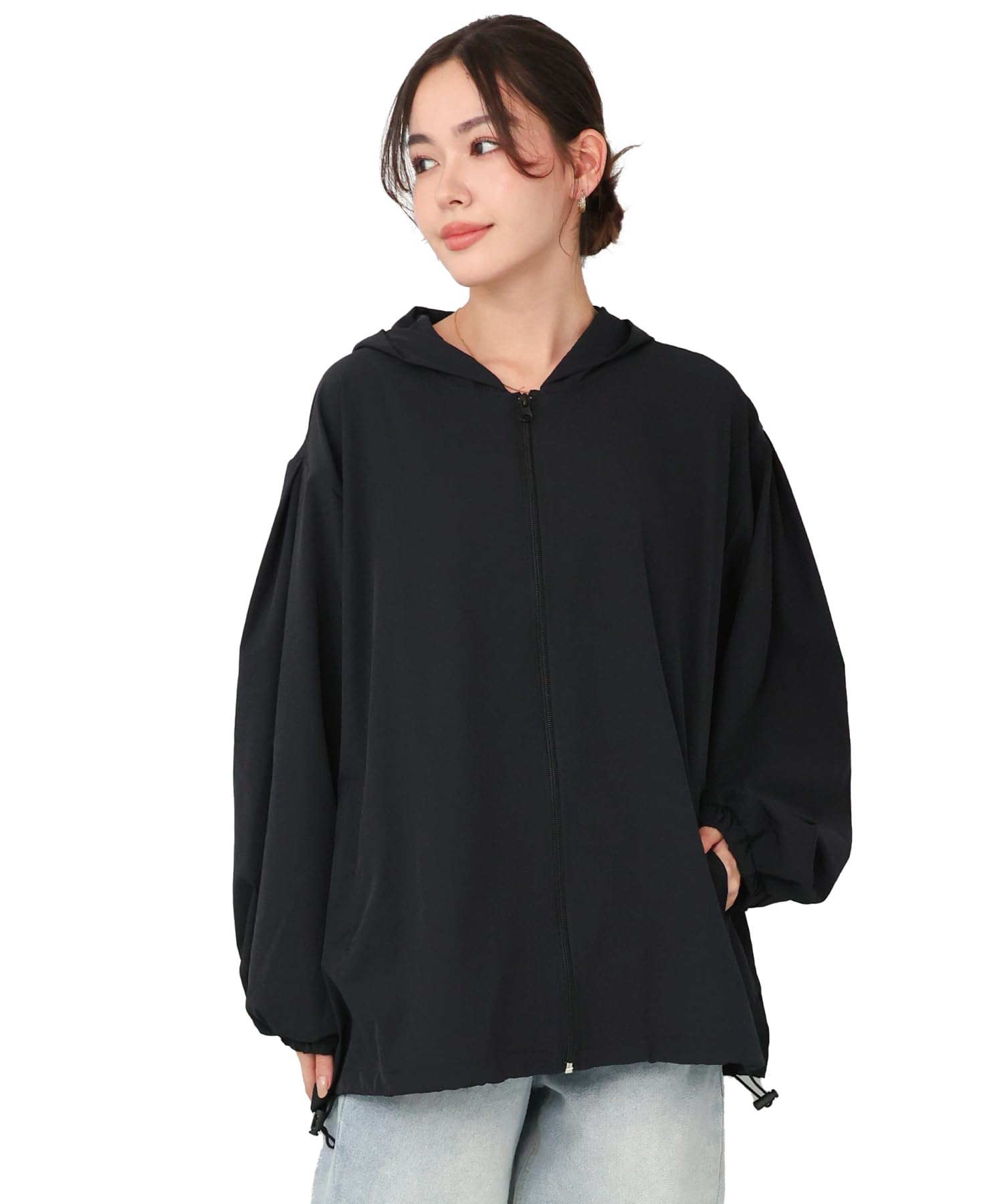 

ON NISHIKI Women s Long Sleeve Rash Guard with 99.5% UV Protection, Cooling Touch, Amphibious, Stretch Hoodie Top (Black/ML/grp005)