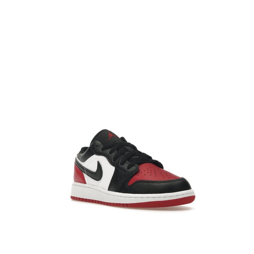 Air Jordan 1 Low GS Bred Toe 2.0 Kids Sneakers White Varsity-Red Black 553560-161