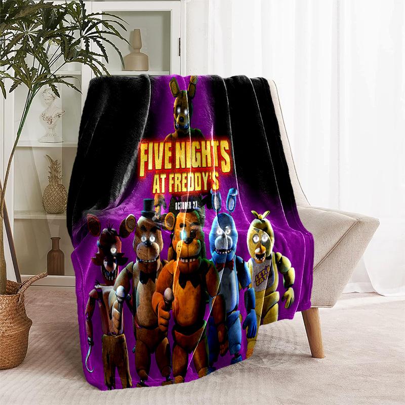Cartoon Five Nights at Freddys printed throw blanket—lightweight,soft,warm;versatile blanket all seasons—perfect air-conditioning throw,nap blanket