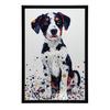 Poster with a Dog In a Colorful Mosaic Poster with a Dog In a Colorful Mosaic, 30X40 Cm, White Wooden Frame, 230 Gsm Matte Paper