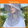 Frosted Ice Silk Sun Hat With Full Face Shield For Outdoor Sunblock Use