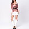 Women Dresses Christms Adult Miss Candy Cane Costume Holiday Cosplay Parties