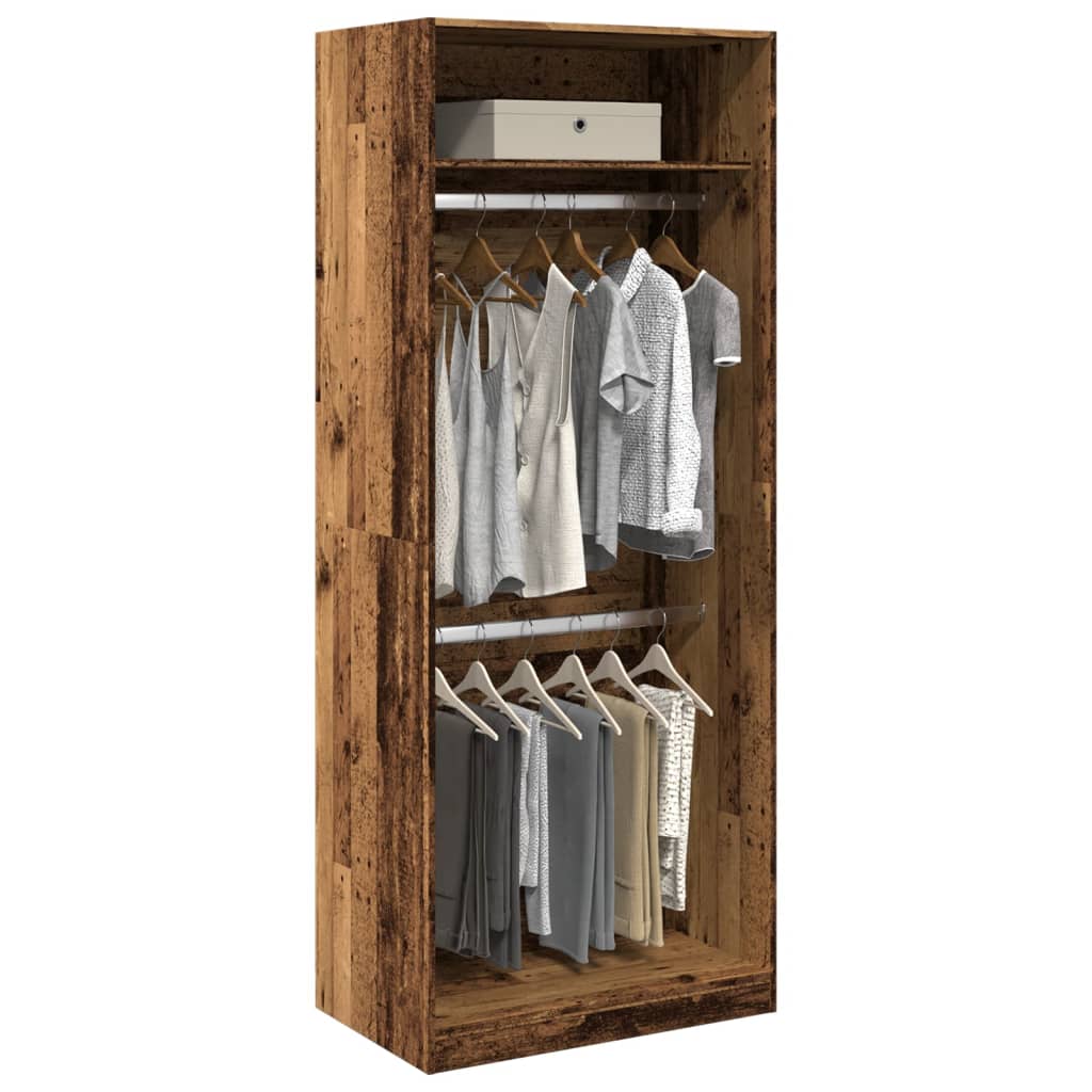 Wardrobe with Rustic Wood Effect 80 x 50 x 200 cm Engineered Wood