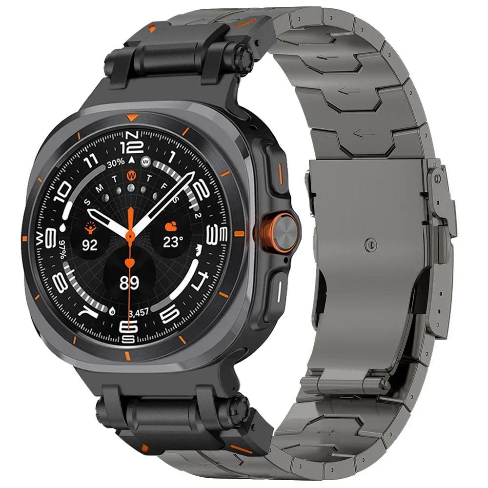 

Титановий Браслет для Samsung Galaxy Watch Ultra 2025 Розкішна Ремінець Для samsung GALAXY Ultra 47MM З єднувач з Нержавіючої Сталі Ремінець Galaxy Ultra 47mm