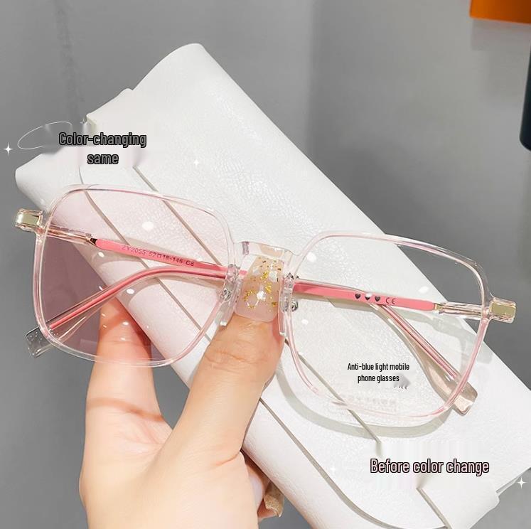 Lunettes Photoromiques Anti-Lumière Bleue pour Femmes: Grande Monture, Élégant, Design Amincissant, Changement de Couleur Sensible à la Lumière, Prêt pour la Prescription.