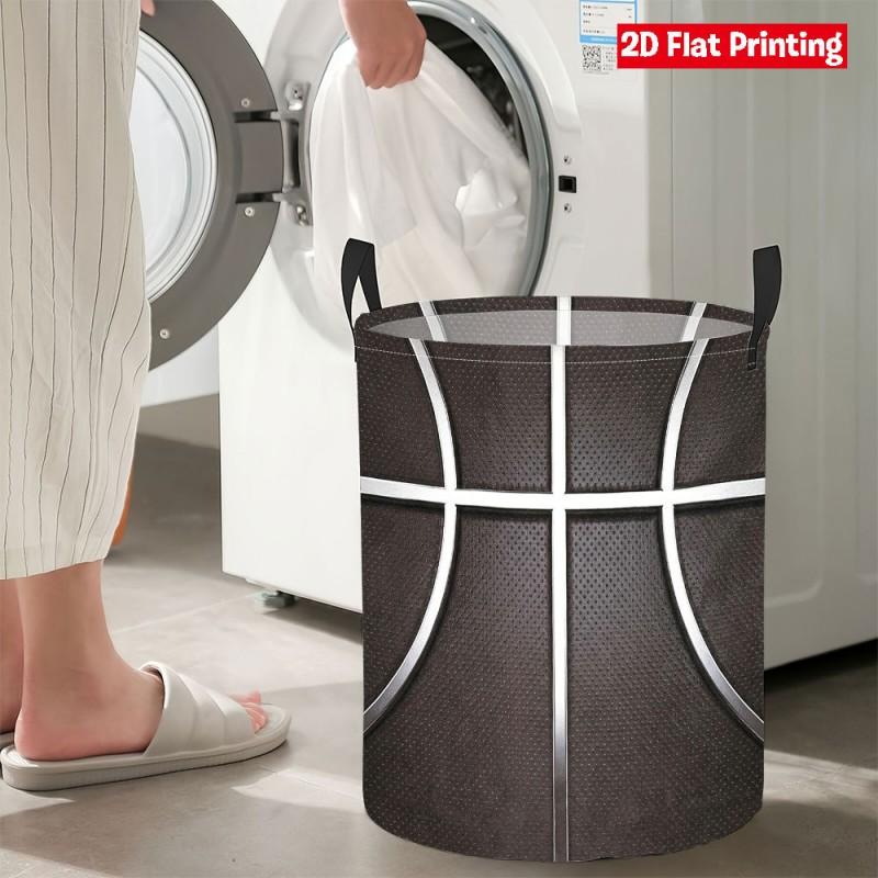 

Basketball Texture Laundry Basket, Sports Lover Laundry Hamper, Oxford Waterproof Foldable Clothes Storage Bin, Toy Organizer
