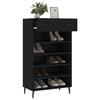 VidaXL Shoe Cabinet Black 60x35x105 Cm Engineered Wood 829629