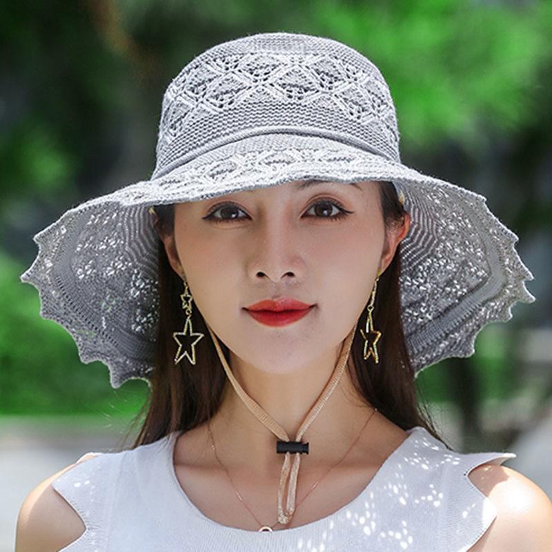 Cappello da Sole da Donna Stile Coreano a Tesa Larga - Estivo Lavabile e Pieghevole