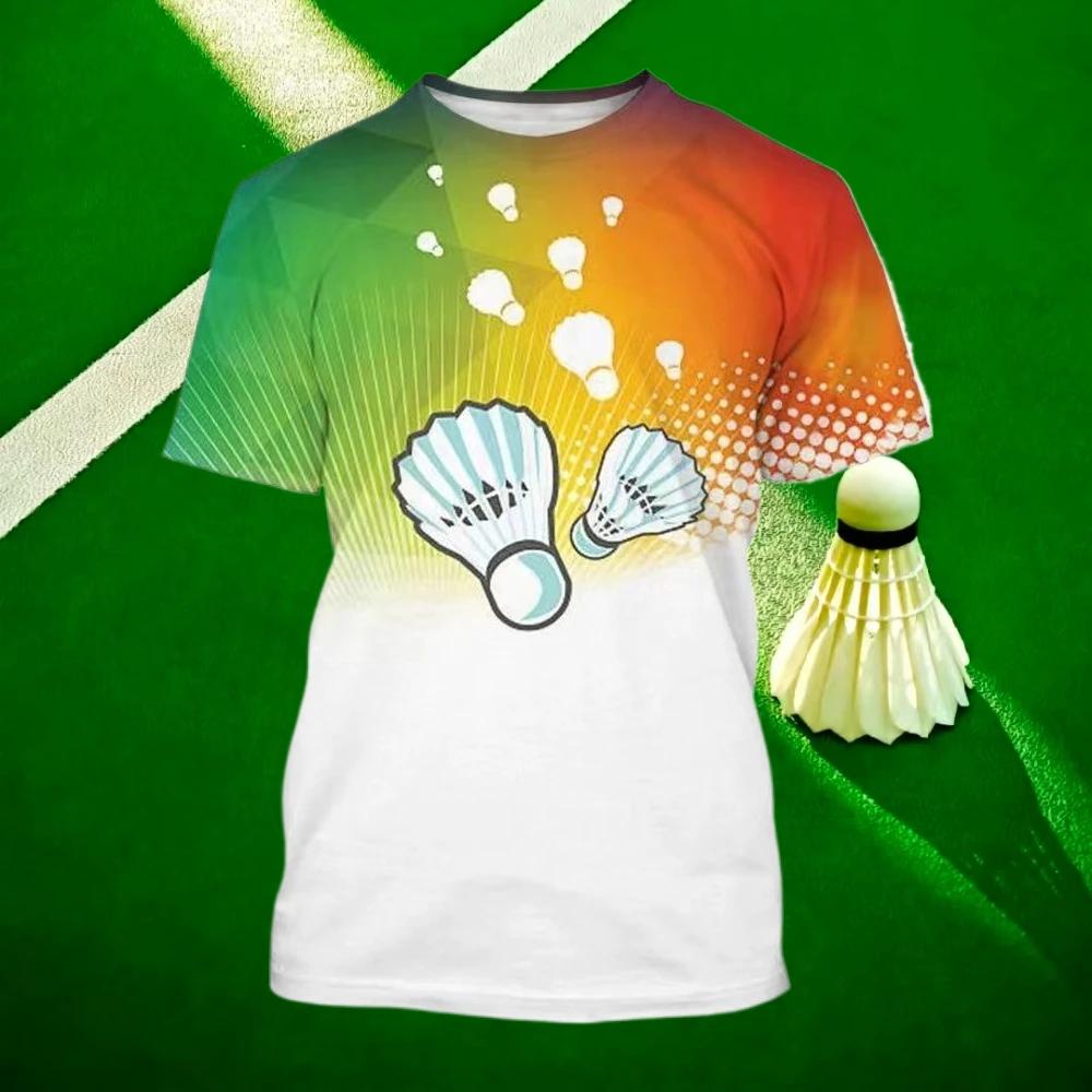 The 3D Printed Short-sleeved T-shirts for Men's and Women's Badminton In Summer Are Fashionable, Comfortable and Cool