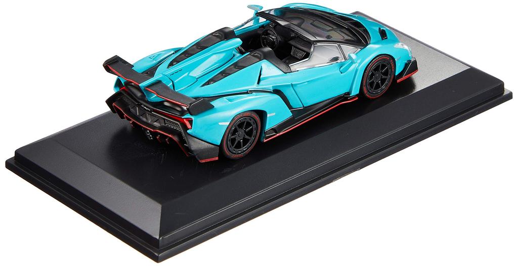 Kyosho Bunka Originální Měřítko Série Mini Aut Lamborghini Veneno Roadster Modrá Hotový Produkt 1/64