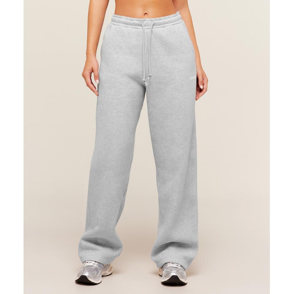 Gymshark Cosy Luxe Straight Leg Joggers Bros Soft Grey Marl B4c2o Gc3c