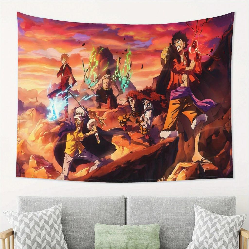 One Piece Intense Battle Tapestry Vibrant Anime Design,Perfect For Living Room Bedroom Office Decor Party Wall Hanging Tapestry