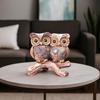 Resin Owl Statue For Good Luck, Antique Multicolor - 12 L X 7 W X 11 H Cm