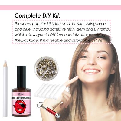 Tooth Gem Kit with Curing Light Glue Crystals Jewelry Set for Teeth Decoration