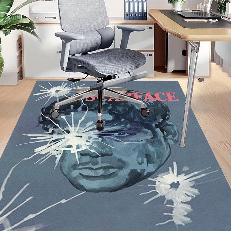 1pc Scarface Office Carpet Chair Mats Soft, Comfortable, All Season,Perfect for Home, Bedroom, or Office Decor, Perfect Gift for